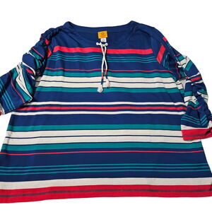 Ruby Rd. Womens Top Multi-Color Size 2X Polyester Blend 3/4 Sleeve Stretch